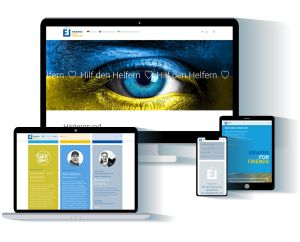 Für das Freiwilligen-Projekt „Friends for Ukraine“ wurde eine Webseite entwickelt, um die Ukraine und ihre Helfer pro bono zu unterstützen